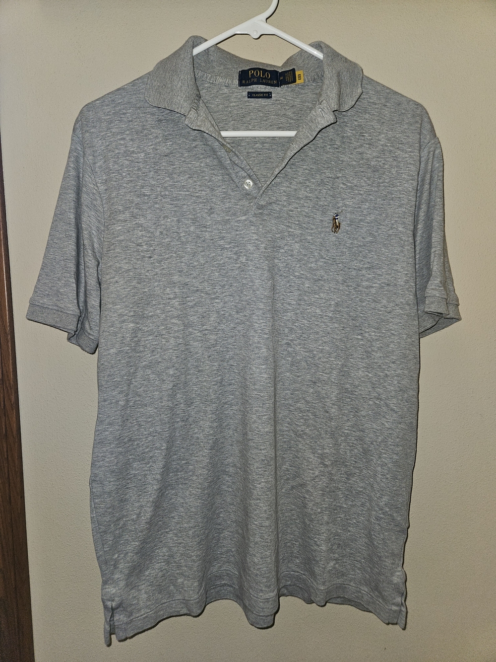 Ralph Lauren Heather Gray Polo Shirt with Embroidered Pony